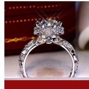 New Starry Mosang Diamond Sterling Wedding Ring